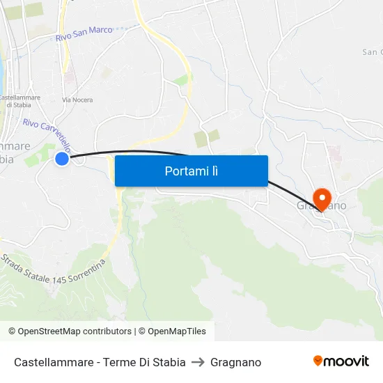 Castellammare - Terme Di Stabia to Gragnano map
