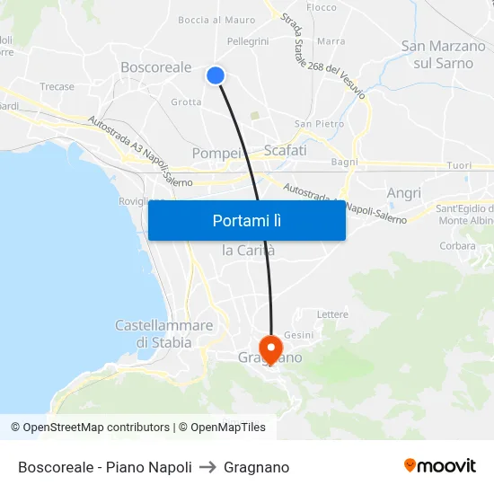 Boscoreale - Piano Napoli to Gragnano map