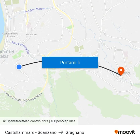 Castellammare - Scanzano to Gragnano map