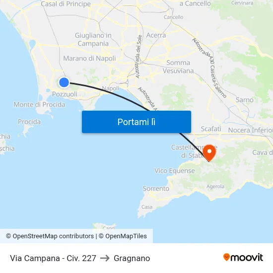 Via Campana - Civ. 227 to Gragnano map