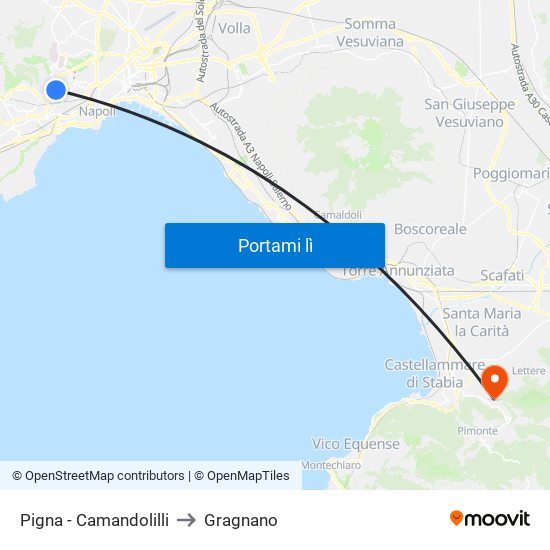 Pigna - Camandolilli to Gragnano map