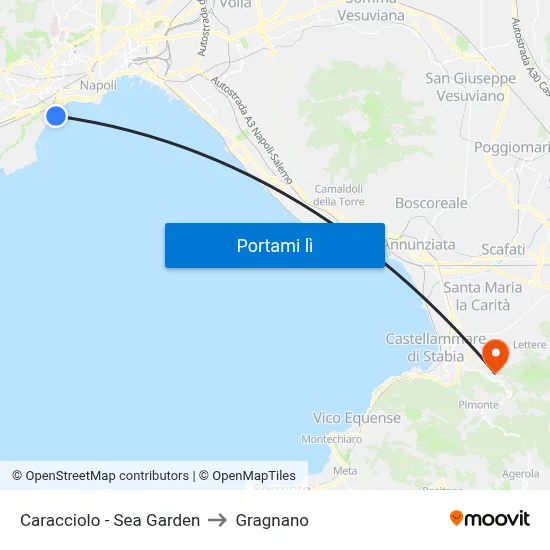 Caracciolo - Sea Garden to Gragnano map