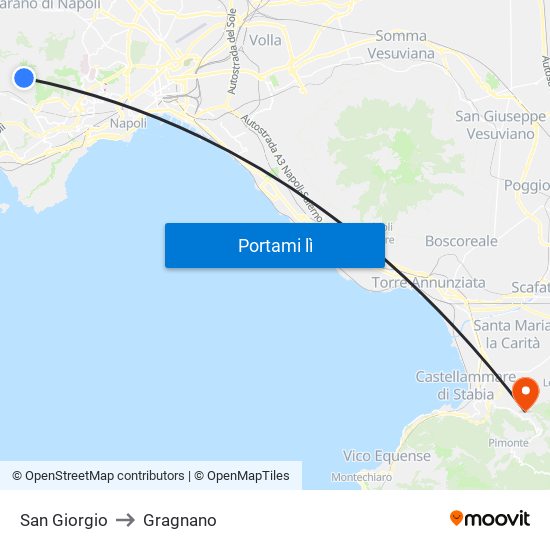 San Giorgio to Gragnano map