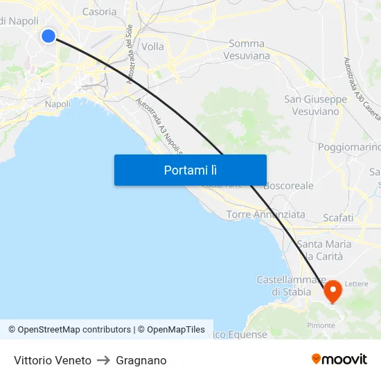 Vittorio Veneto to Gragnano map
