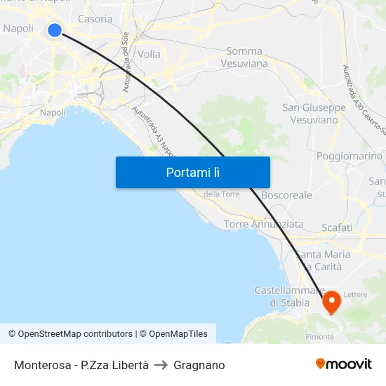 Monterosa - P.Zza Libertà to Gragnano map