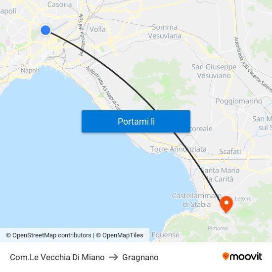 Com.Le Vecchia Di Miano to Gragnano map