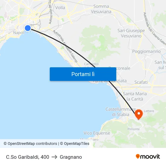 C.So Garibaldi, 400 to Gragnano map
