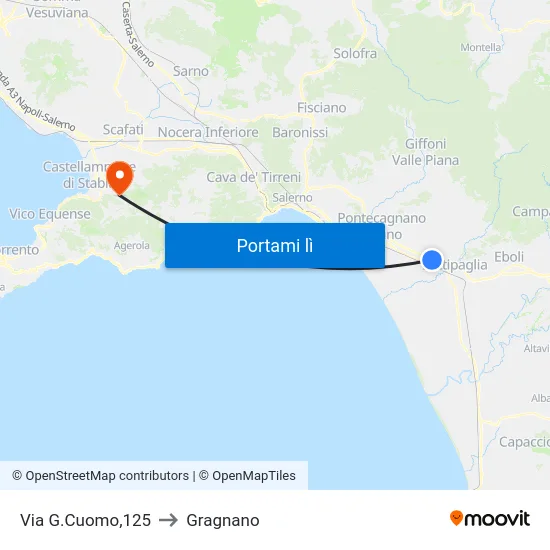 Via G.Cuomo,125 to Gragnano map