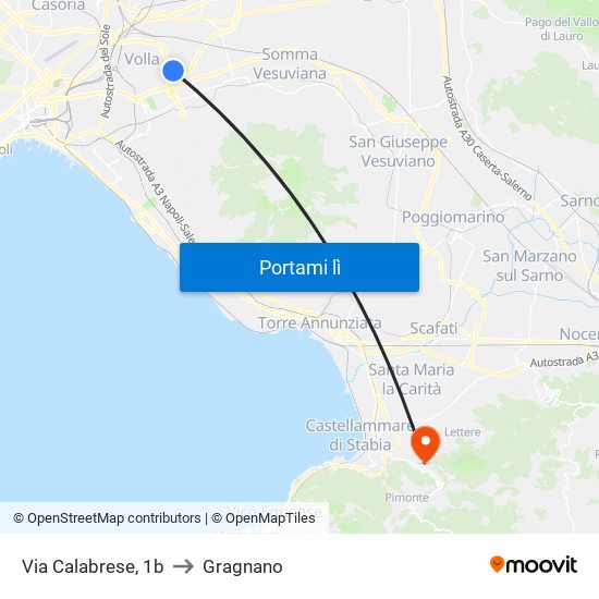 Via Calabrese, 1b to Gragnano map