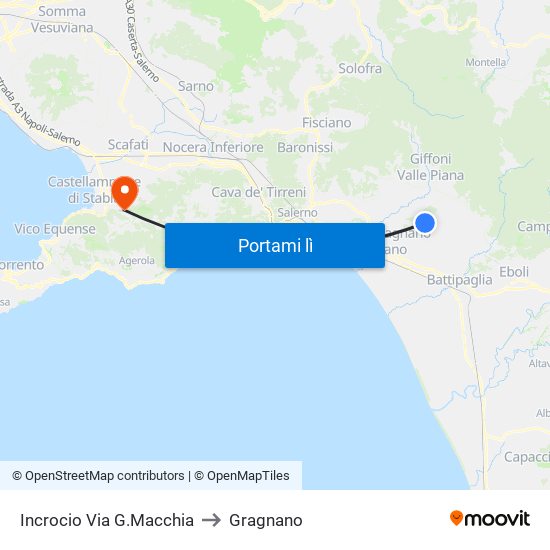 Incrocio Via G.Macchia to Gragnano map