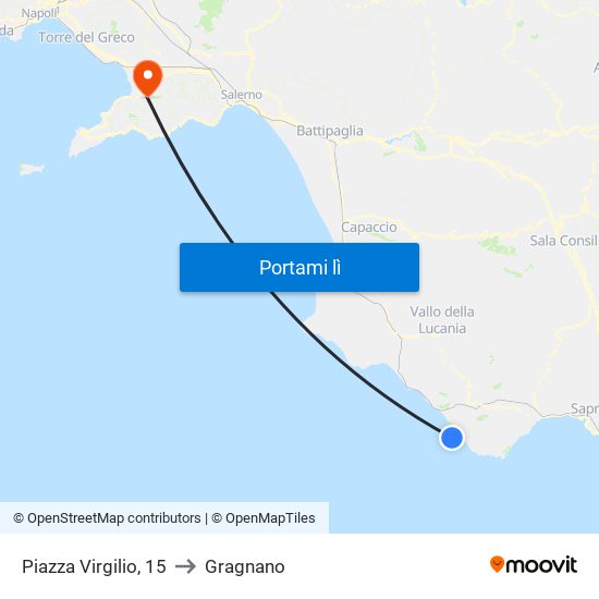 Piazza Virgilio, 15 to Gragnano map