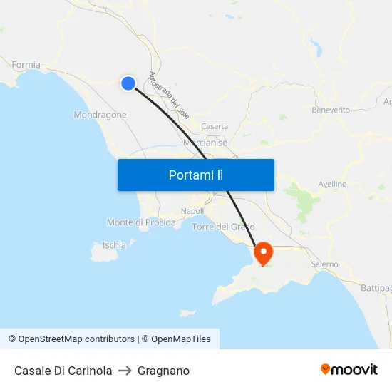 Casale Di Carinola to Gragnano map
