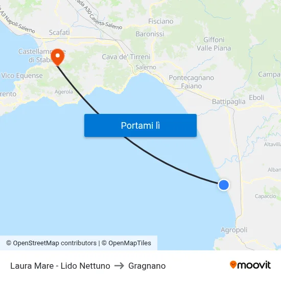 Laura Mare - Lido Nettuno to Gragnano map