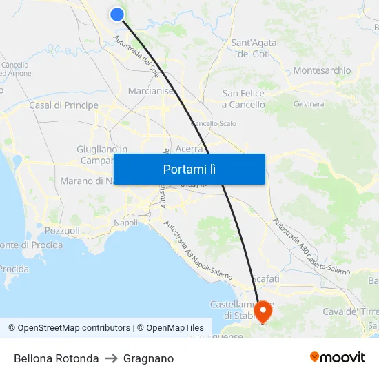 Bellona Rotonda to Gragnano map