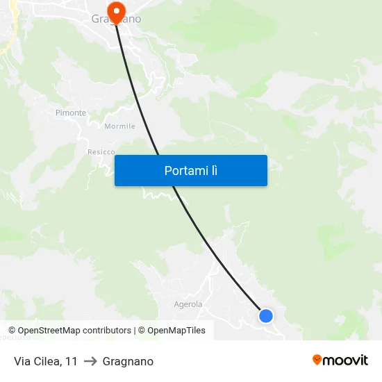 Via Cilea, 11 to Gragnano map