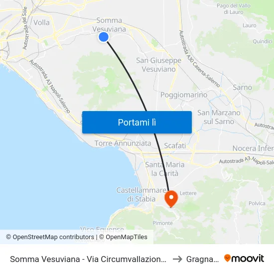 Somma Vesuviana - Via Circumvallazione,120 to Gragnano map