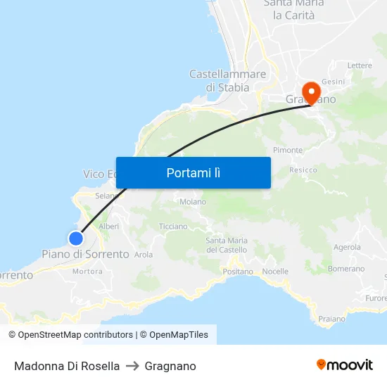 Madonna Di Rosella to Gragnano map