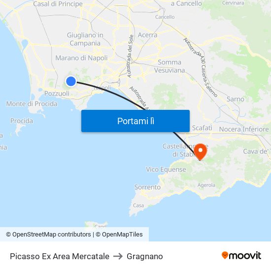 Picasso Ex Area Mercatale to Gragnano map