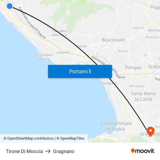 Tirone Di Moccia to Gragnano map