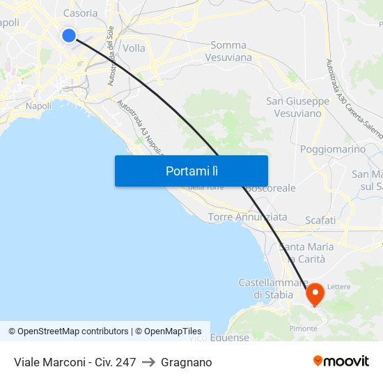 Viale Marconi - Civ. 247 to Gragnano map