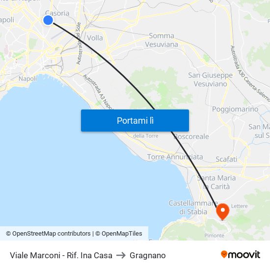 Viale Marconi - Rif. Ina Casa to Gragnano map