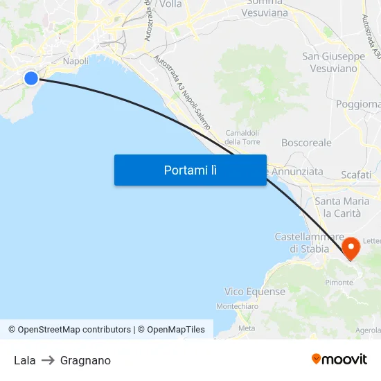 Lala to Gragnano map
