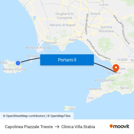Capolinea Piazzale Trieste to Clinica Villa Stabia map