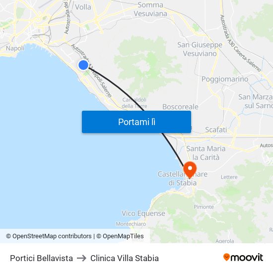 Portici Bellavista to Clinica Villa Stabia map