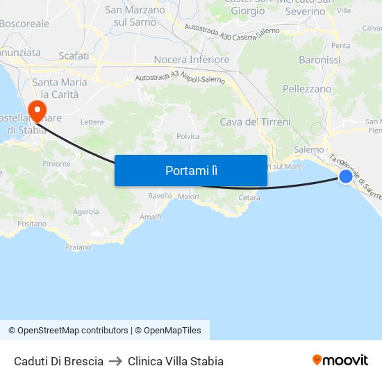 Caduti Di Brescia to Clinica Villa Stabia map