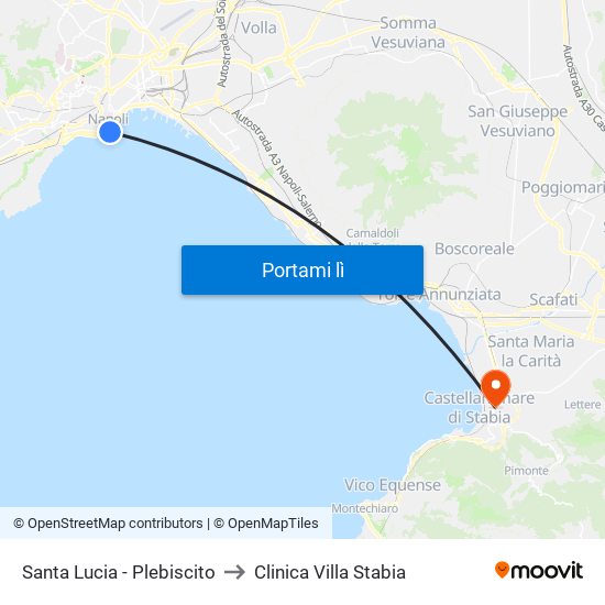 Santa Lucia - Plebiscito to Clinica Villa Stabia map
