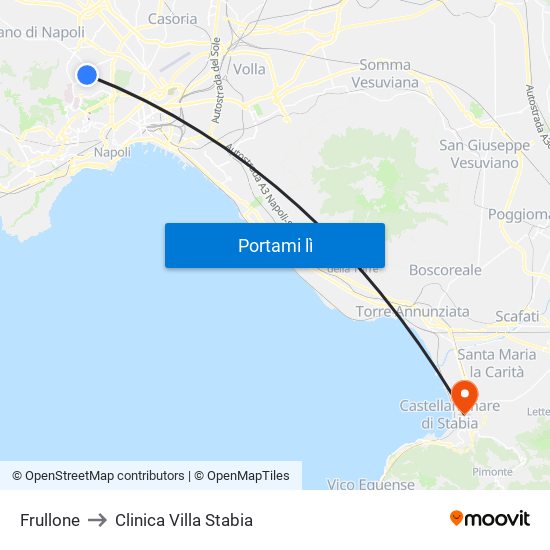 Frullone to Clinica Villa Stabia map