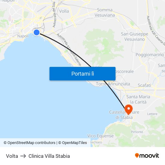 Volta to Clinica Villa Stabia map