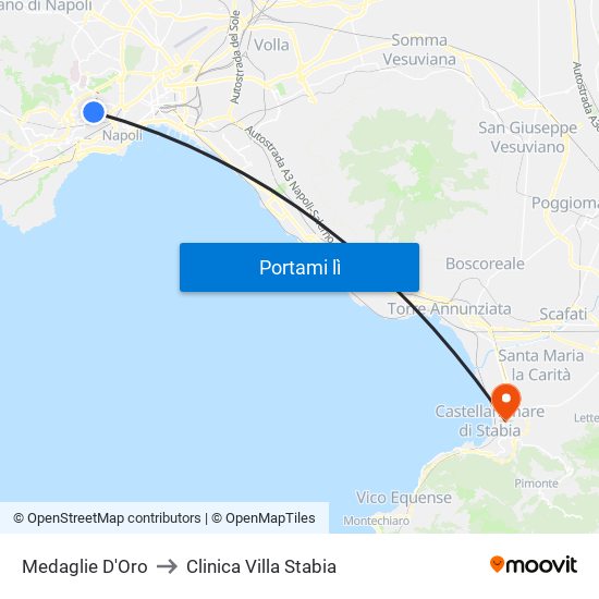 Medaglie D'Oro to Clinica Villa Stabia map