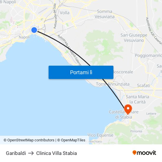 Garibaldi to Clinica Villa Stabia map