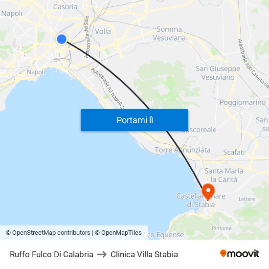 Ruffo Fulco Di Calabria to Clinica Villa Stabia map
