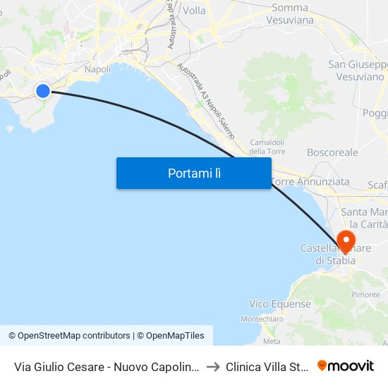 Via Giulio Cesare - Nuovo Capolinea Ctp to Clinica Villa Stabia map
