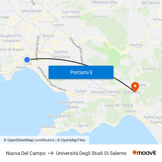 Nuova Del Campo to Università Degli Studi Di Salerno map