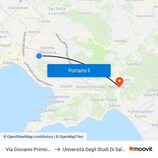 Via Giovanni Primicerio to Università Degli Studi Di Salerno map