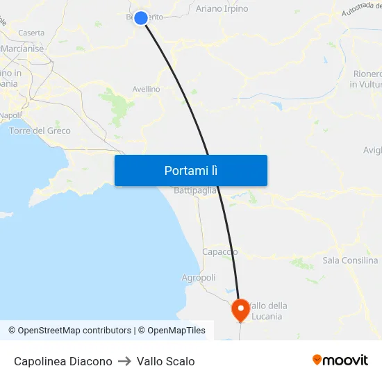 Capolinea Diacono to Vallo Scalo map