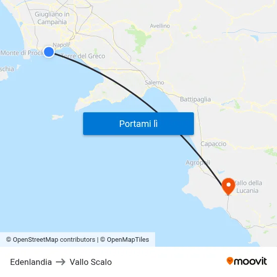 Edenlandia to Vallo Scalo map