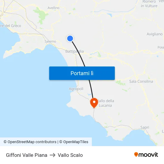 Giffoni Valle Piana to Vallo Scalo map