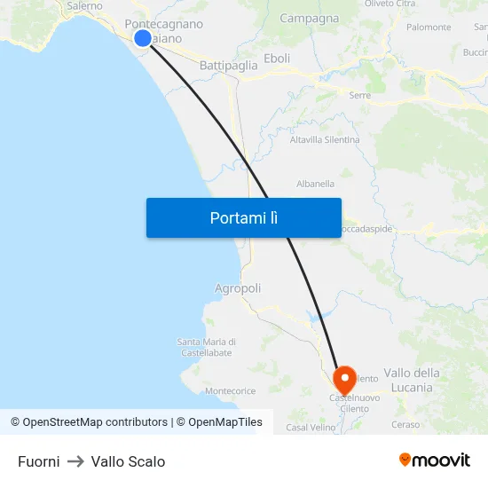 Fuorni to Vallo Scalo map
