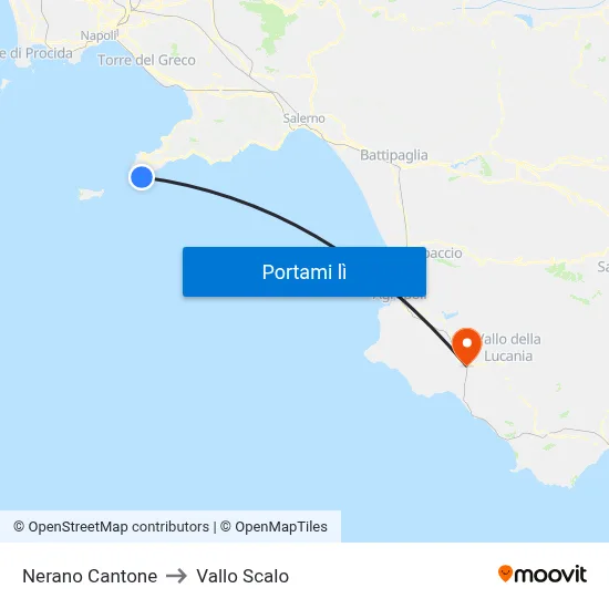 Nerano Cantone to Vallo Scalo map