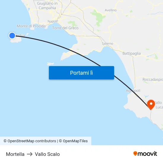 Mortella to Vallo Scalo map