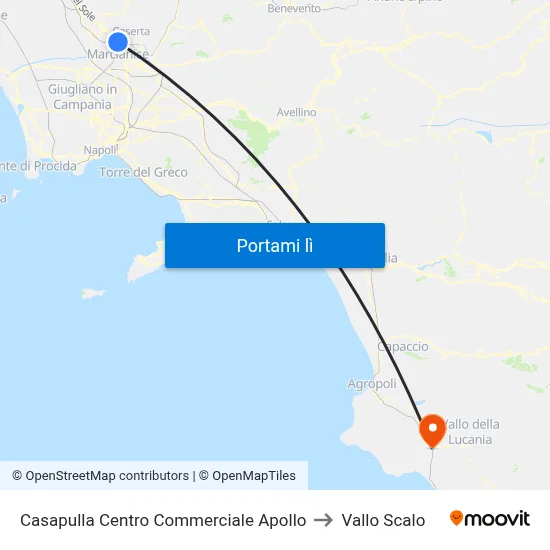 Casapulla Centro Commerciale Apollo to Vallo Scalo map