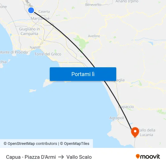 Capua - Piazza D'Armi to Vallo Scalo map