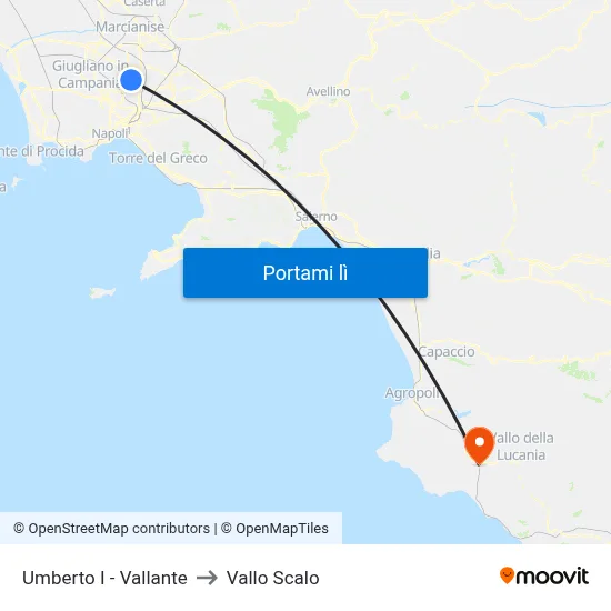 Umberto I - Vallante to Vallo Scalo map