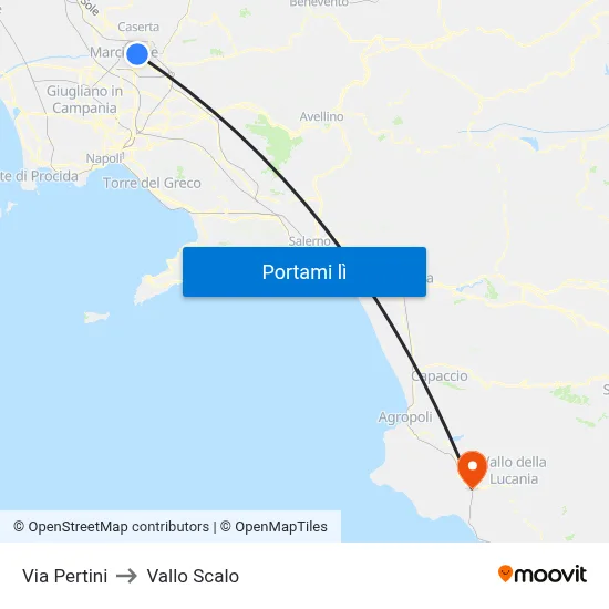 Via Pertini to Vallo Scalo map