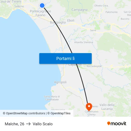 Malche, 26 to Vallo Scalo map