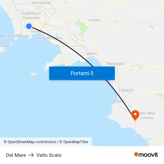 Del Mare to Vallo Scalo map